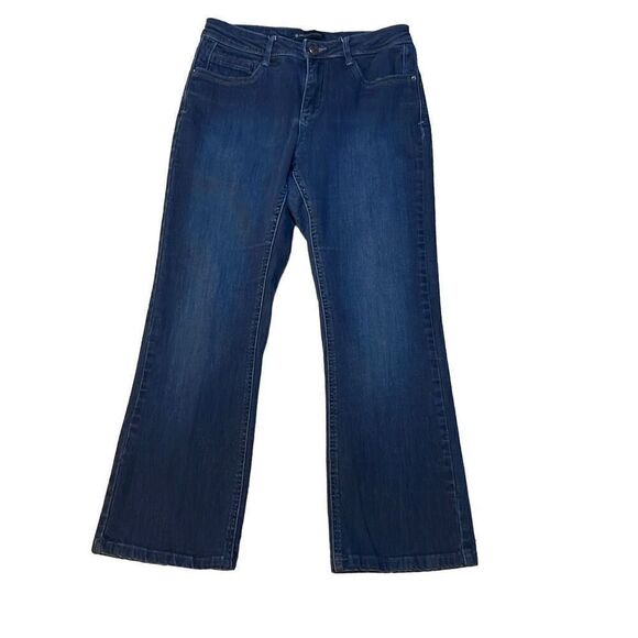 Lee Women's Blue Medium Wash Denim Bootcut Jeans Size 8 Short - Picture 1 of 6